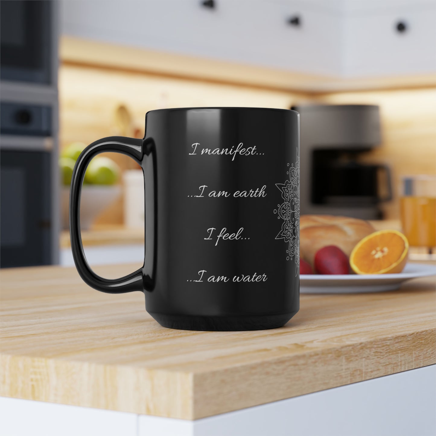 Four Elements I Desire Black Mug, 15oz