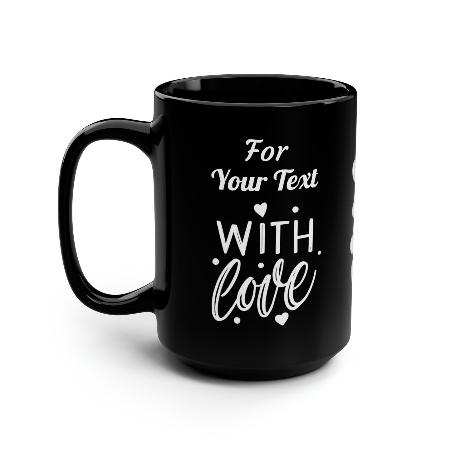 With Love 1 (personalized) Black Mug, 15oz