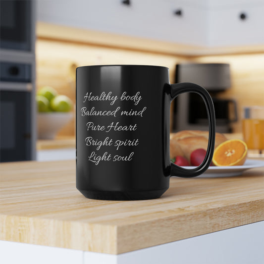 Healthy Body (personalized) Black Mug, 15oz