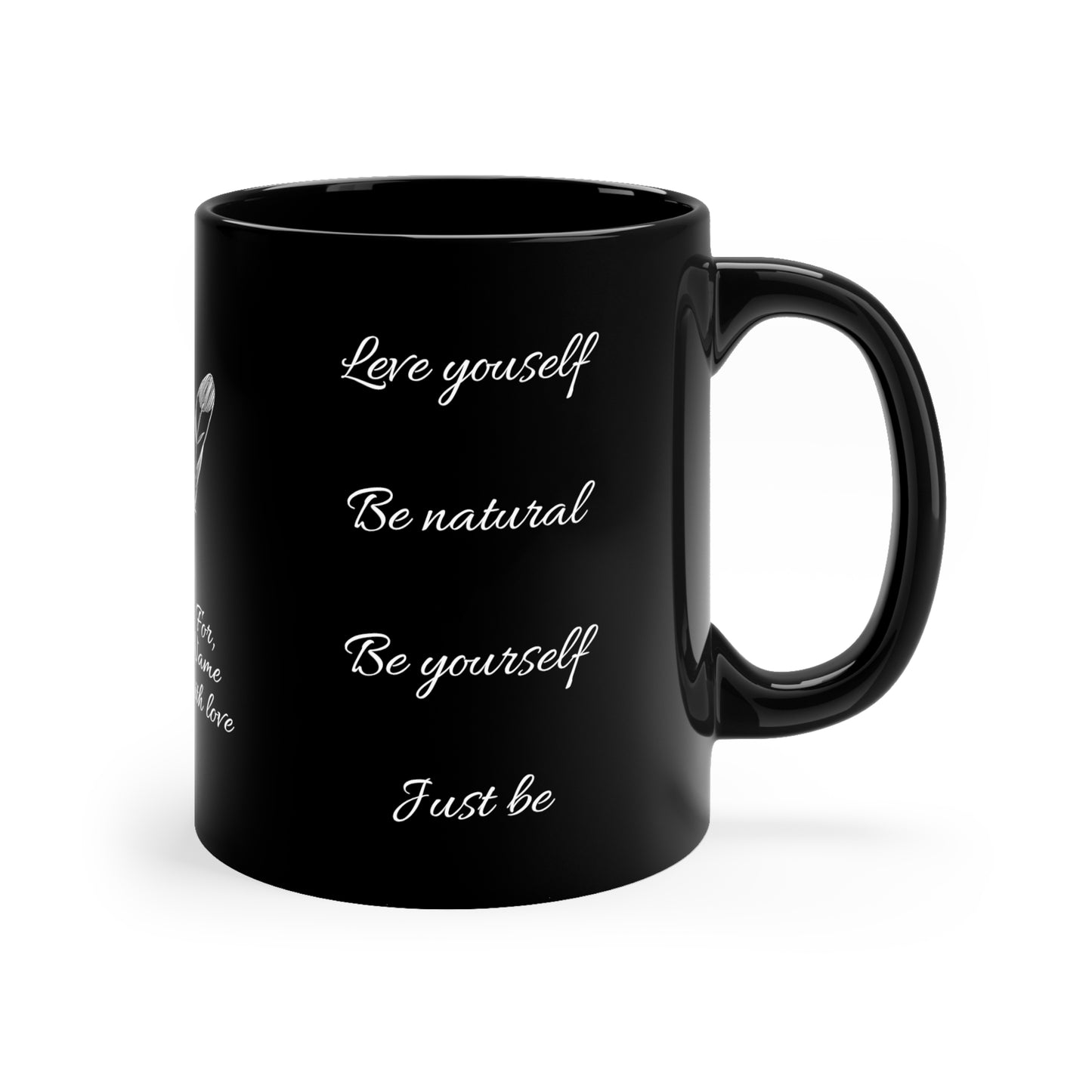 Love Yourself (personalized) 11oz Black Mug