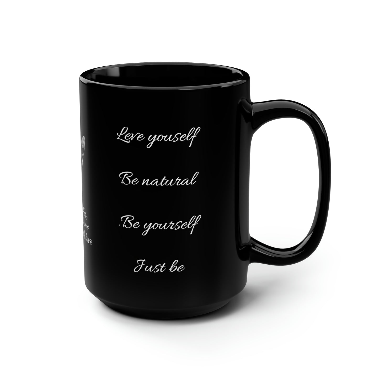 Love Yourself (personalized) Black Mug, 15oz