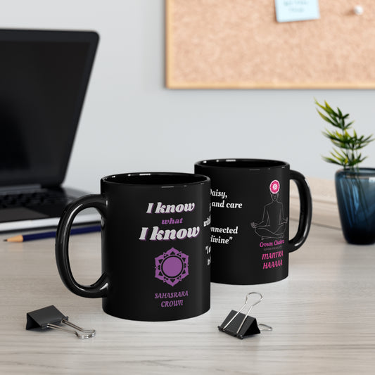 Crown Chakra (personalized) 11oz Black Mug