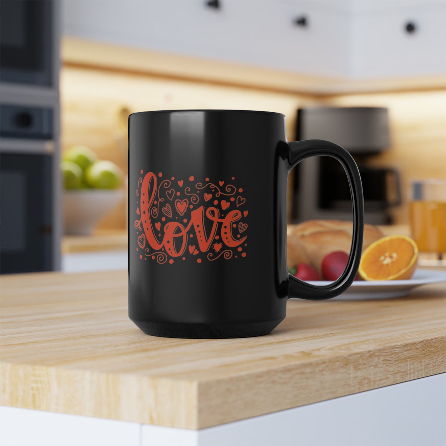 Love 2 Black Mug, 15oz