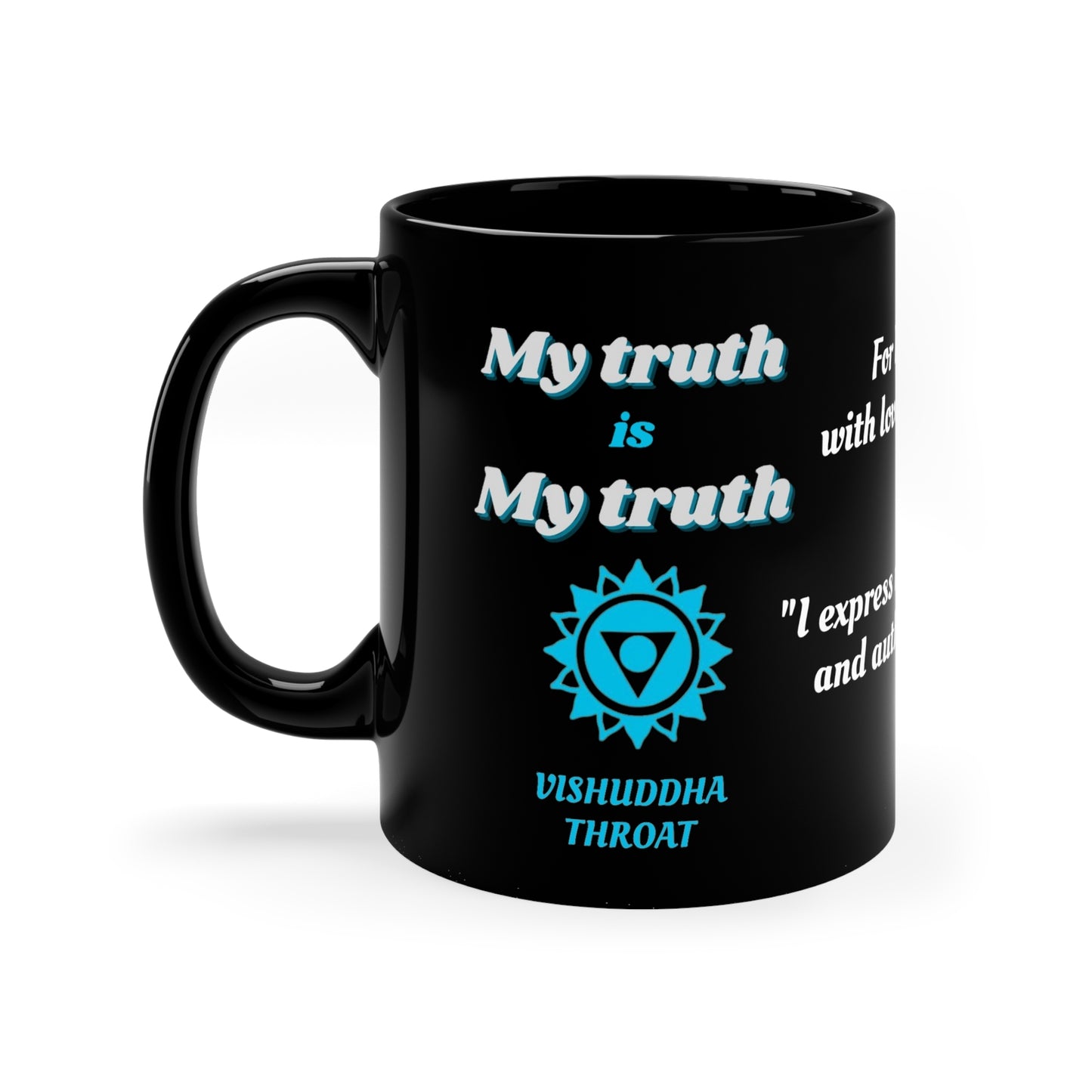 Throat Chakra (personalized) 11oz Black Mug