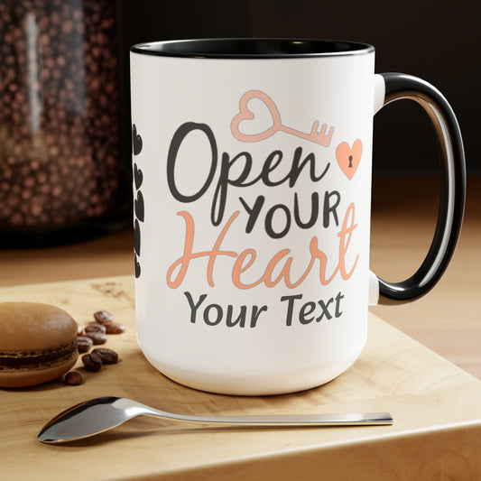 Open Your Heart (personalized), 15oz Mug