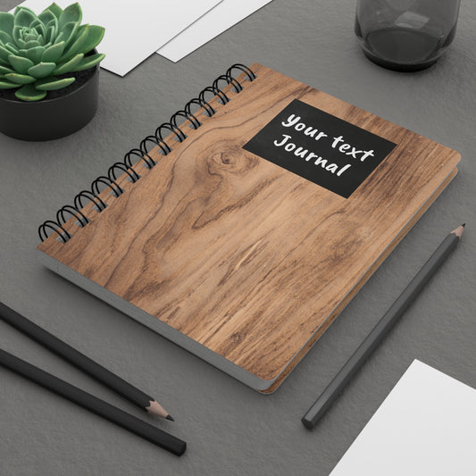 Wooden Board (personalized) Spiral Bound Journal