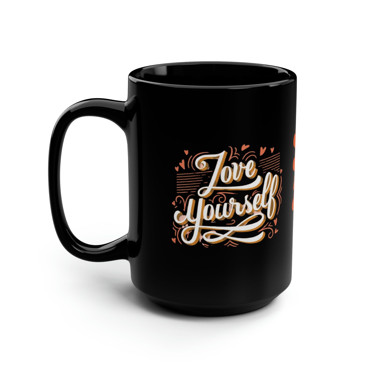 Love Yourself 1 Black Mug, 15oz