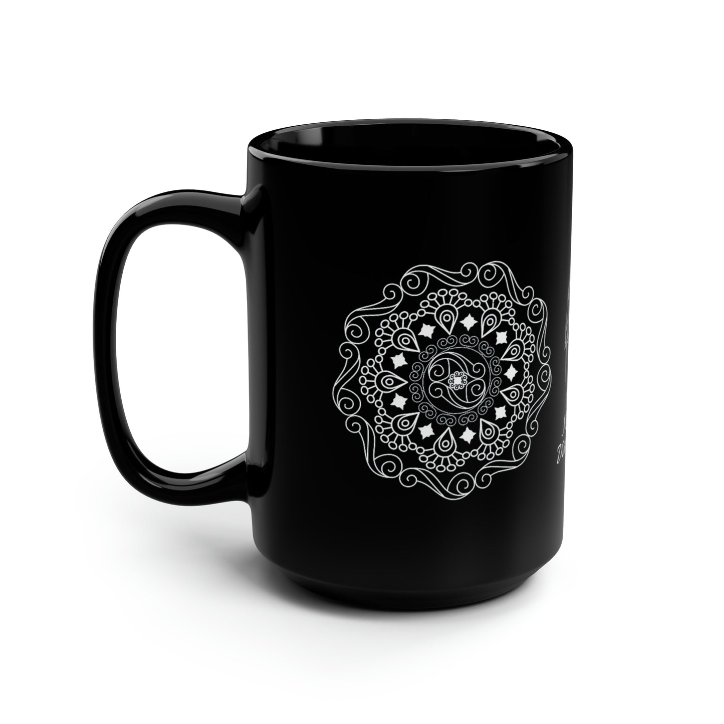 Love That Encompasses All (personalized) Black Mug, 15oz