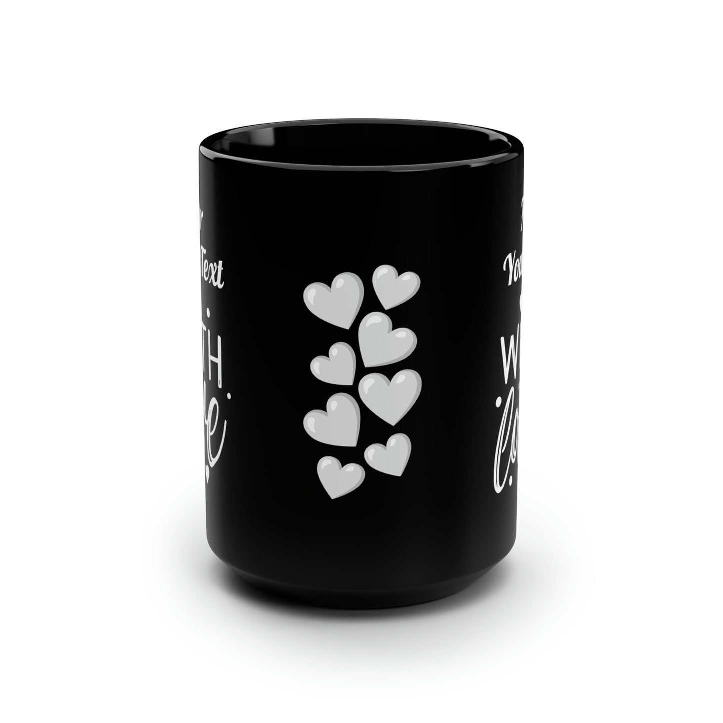 With Love 1 (personalized) Black Mug, 15oz