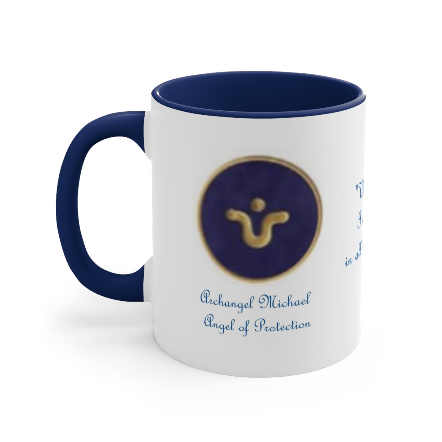 Archangel Michael Gender Is In Everything Accent Coffee Mug, 11oz