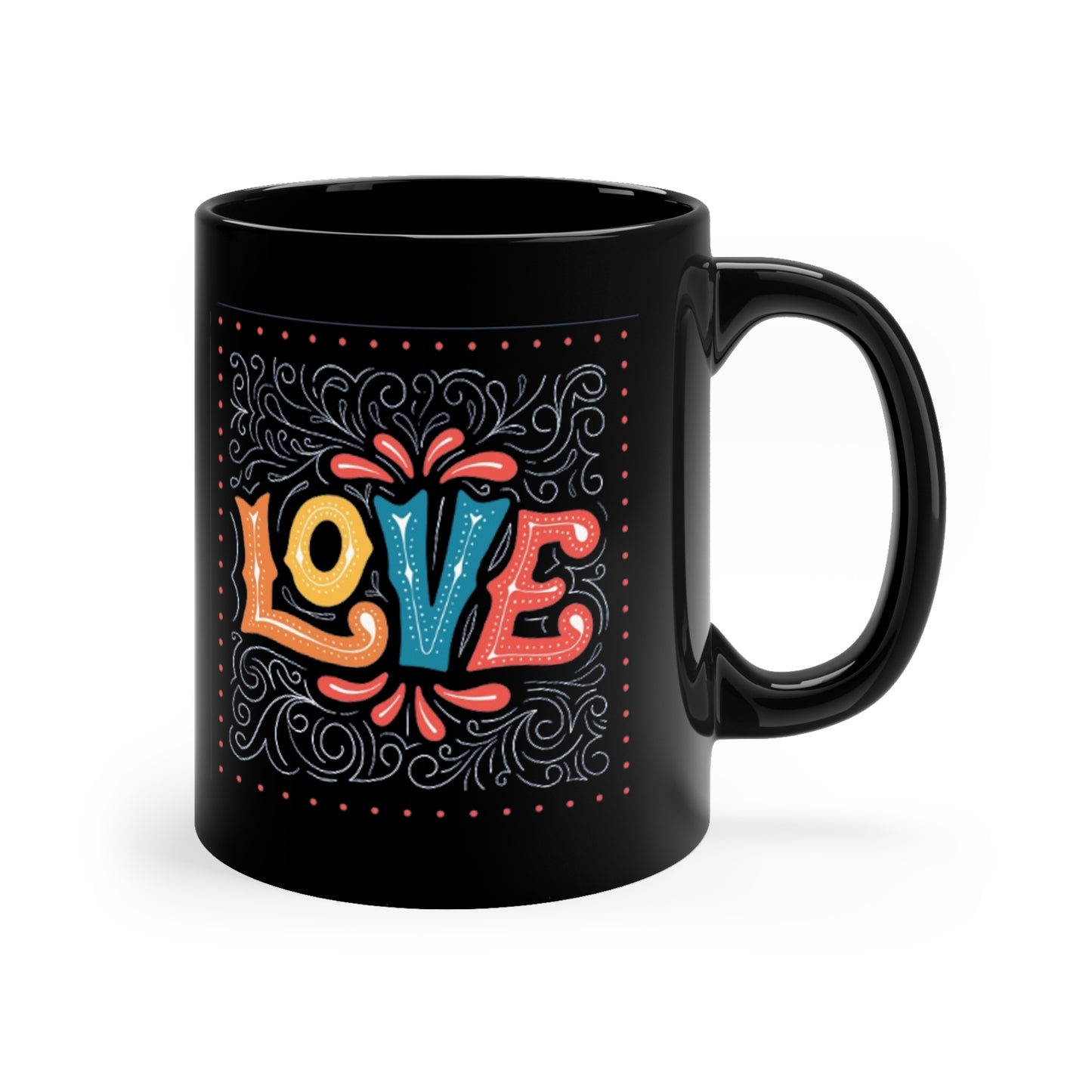 Love 1, 11oz Black Mug