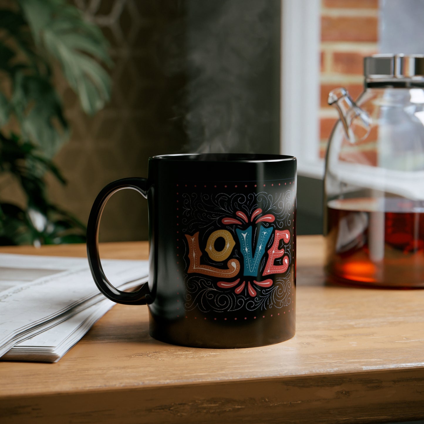 Love 1, 11oz Black Mug