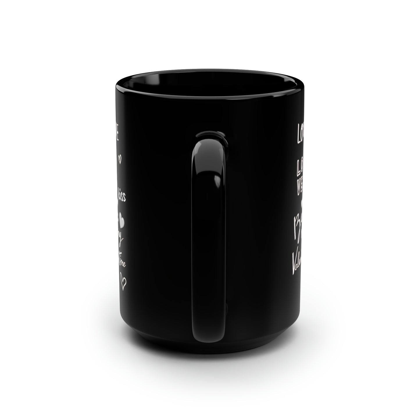 Happy Valentine Black Mug, 15oz