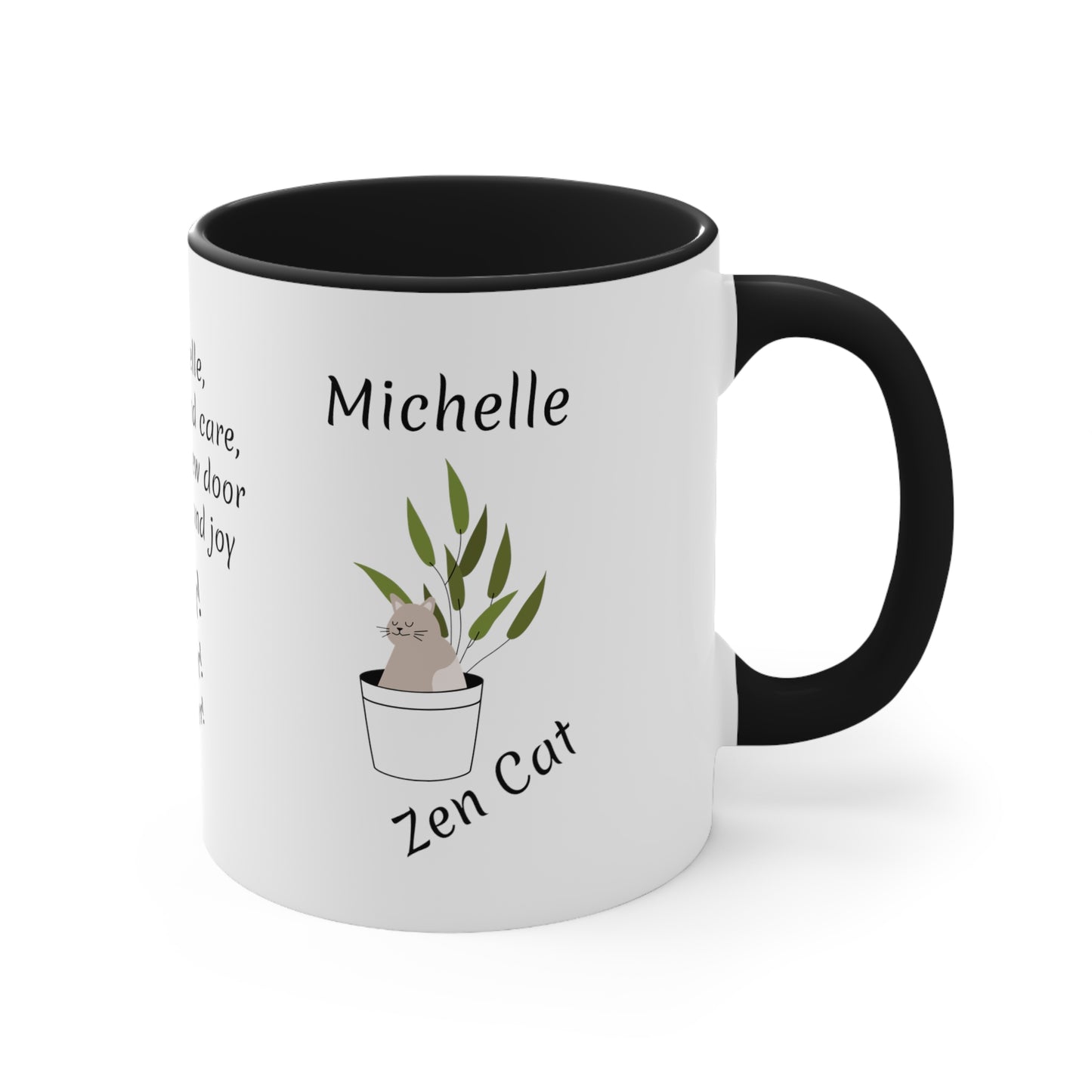 Zen Cat (personalized) Mug, 11oz