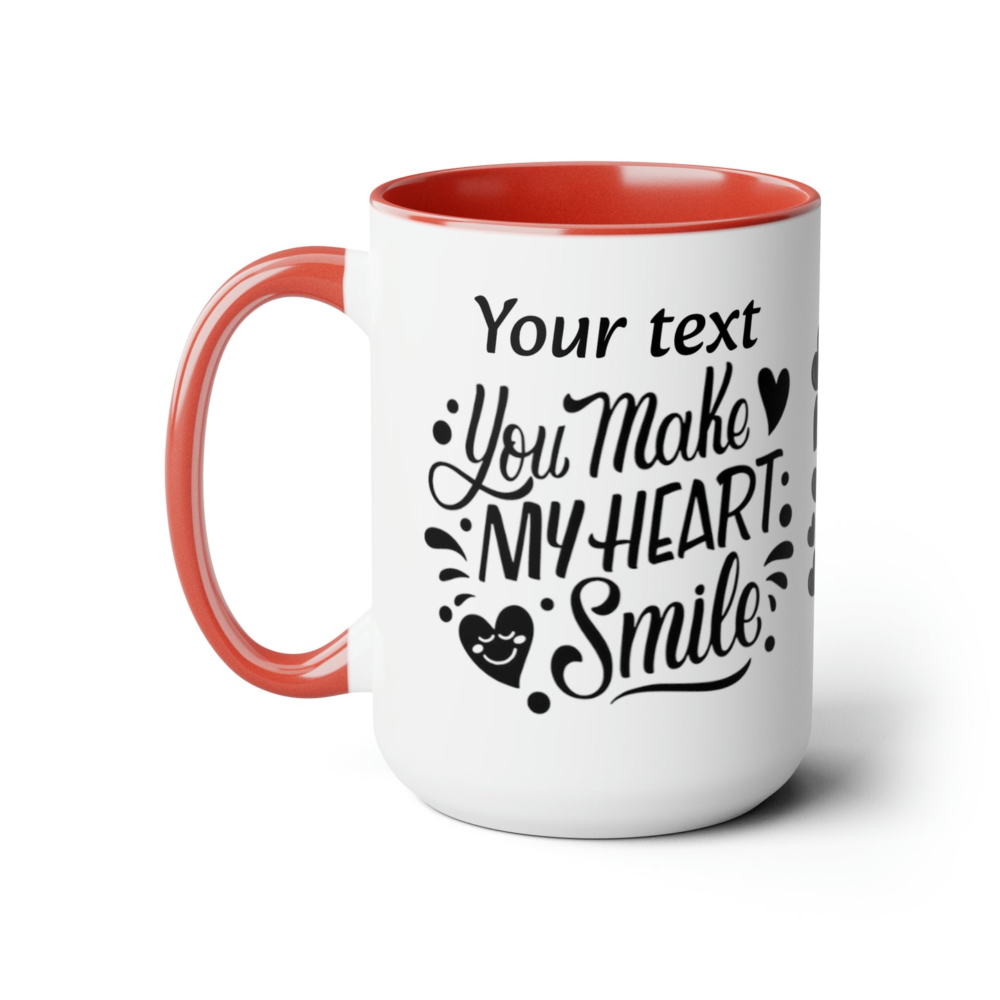 You Make My Heart Smile (personalized), 15oz Mug