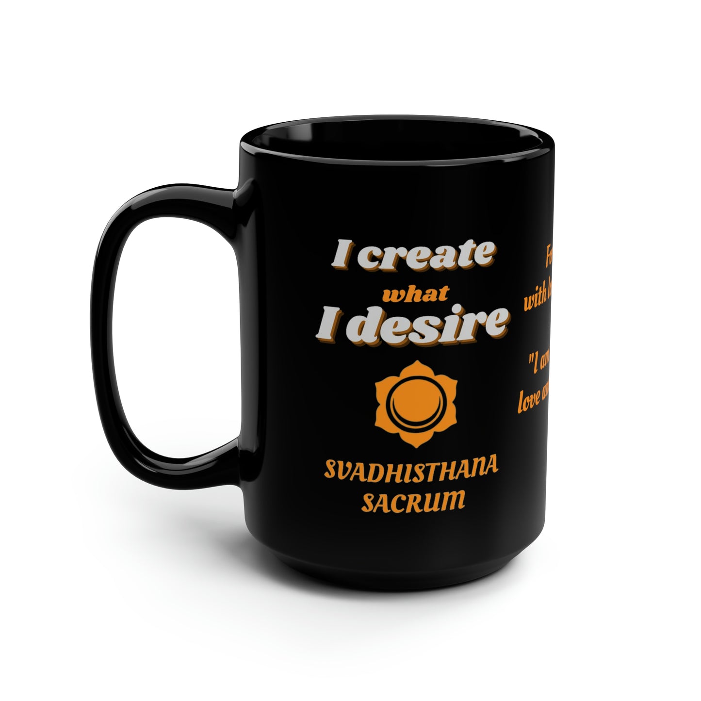 Sacral Chakra (personalized) Black Mug, 15oz