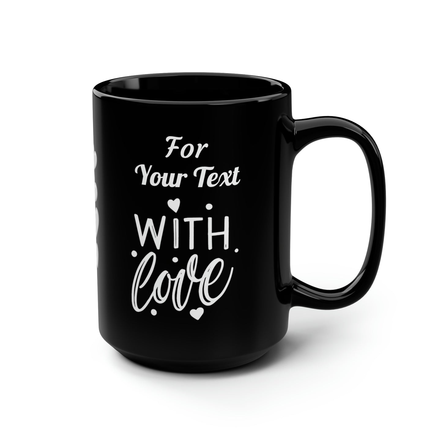 With Love 1 (personalized) Black Mug, 15oz