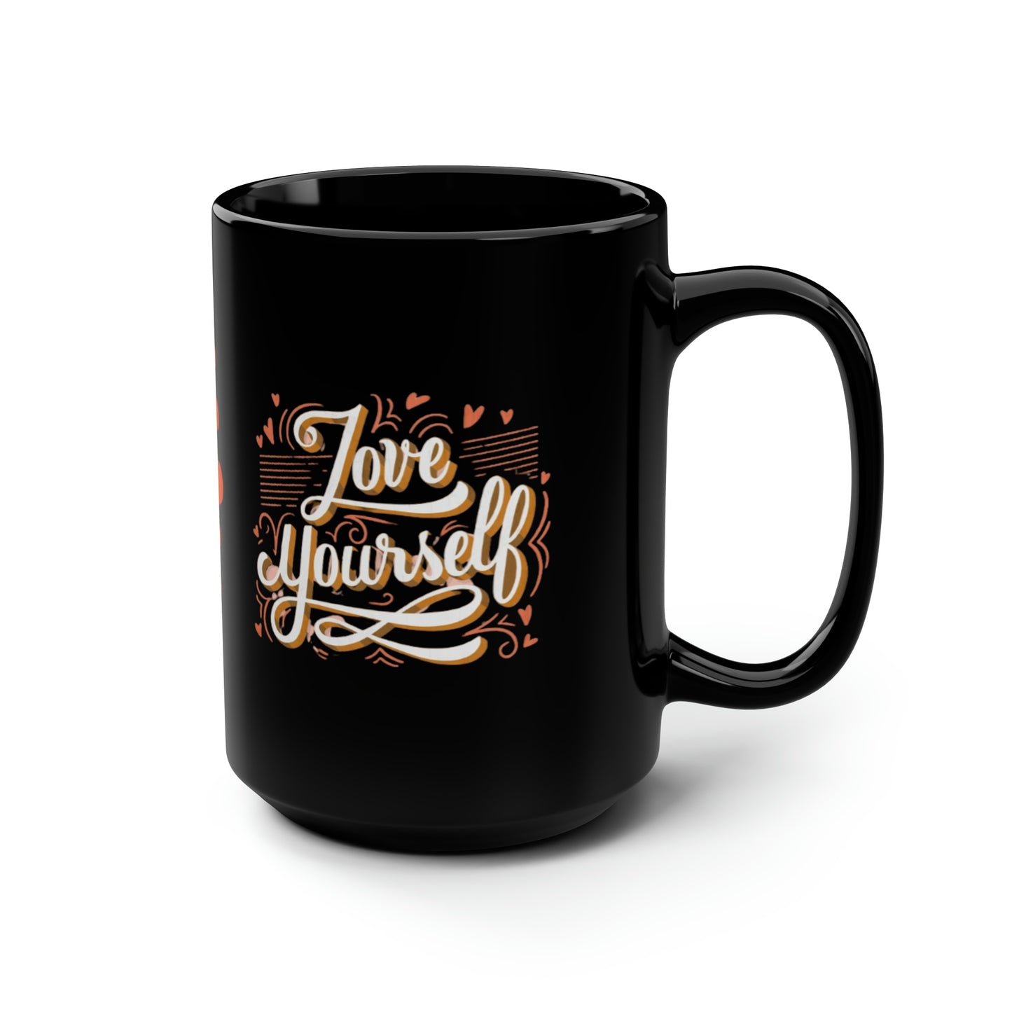 Love Yourself 1 Black Mug, 15oz