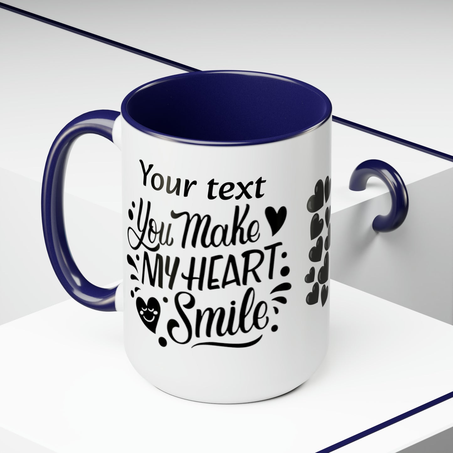 You Make My Heart Smile (personalized), 15oz Mug