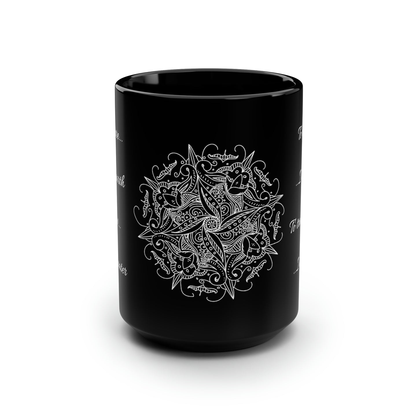 Four Elements To Transform Black Mug, 15oz