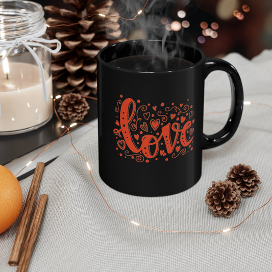 Love 2, 11oz Black Mug