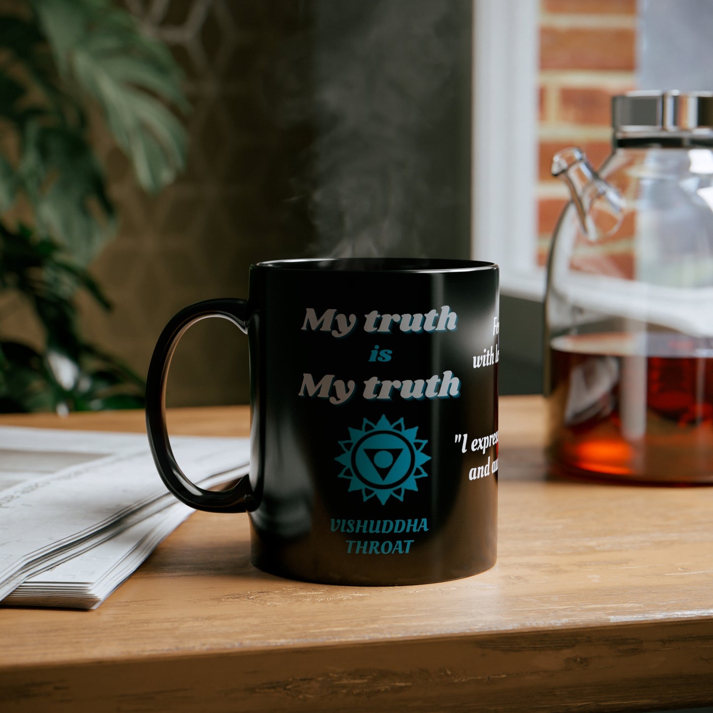 Throat Chakra (personalized) 11oz Black Mug