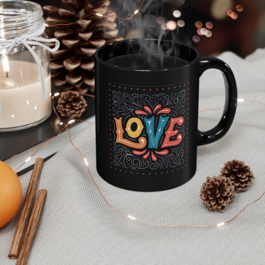 Love 1, 11oz Black Mug