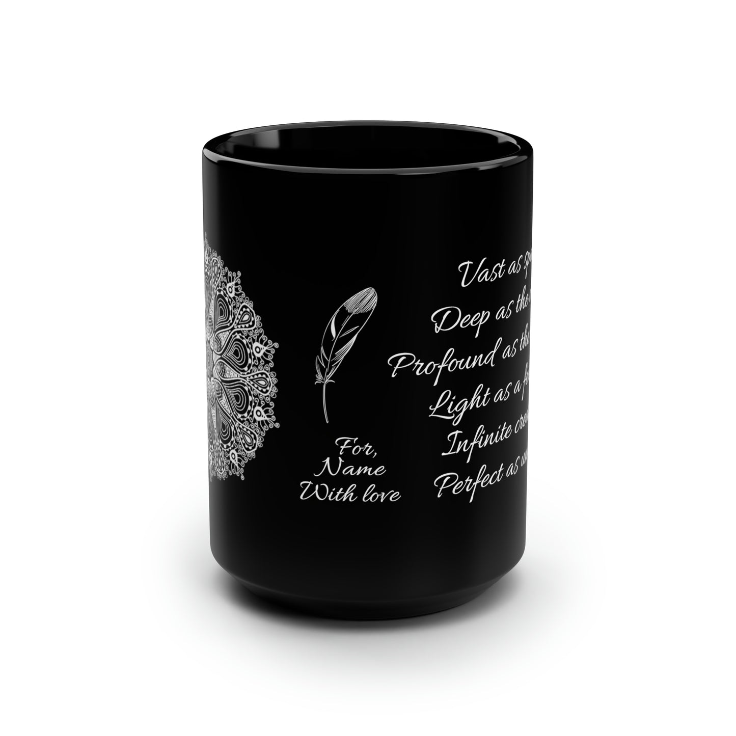 Profound As The Mystery (personalized) Black Mug, 15oz