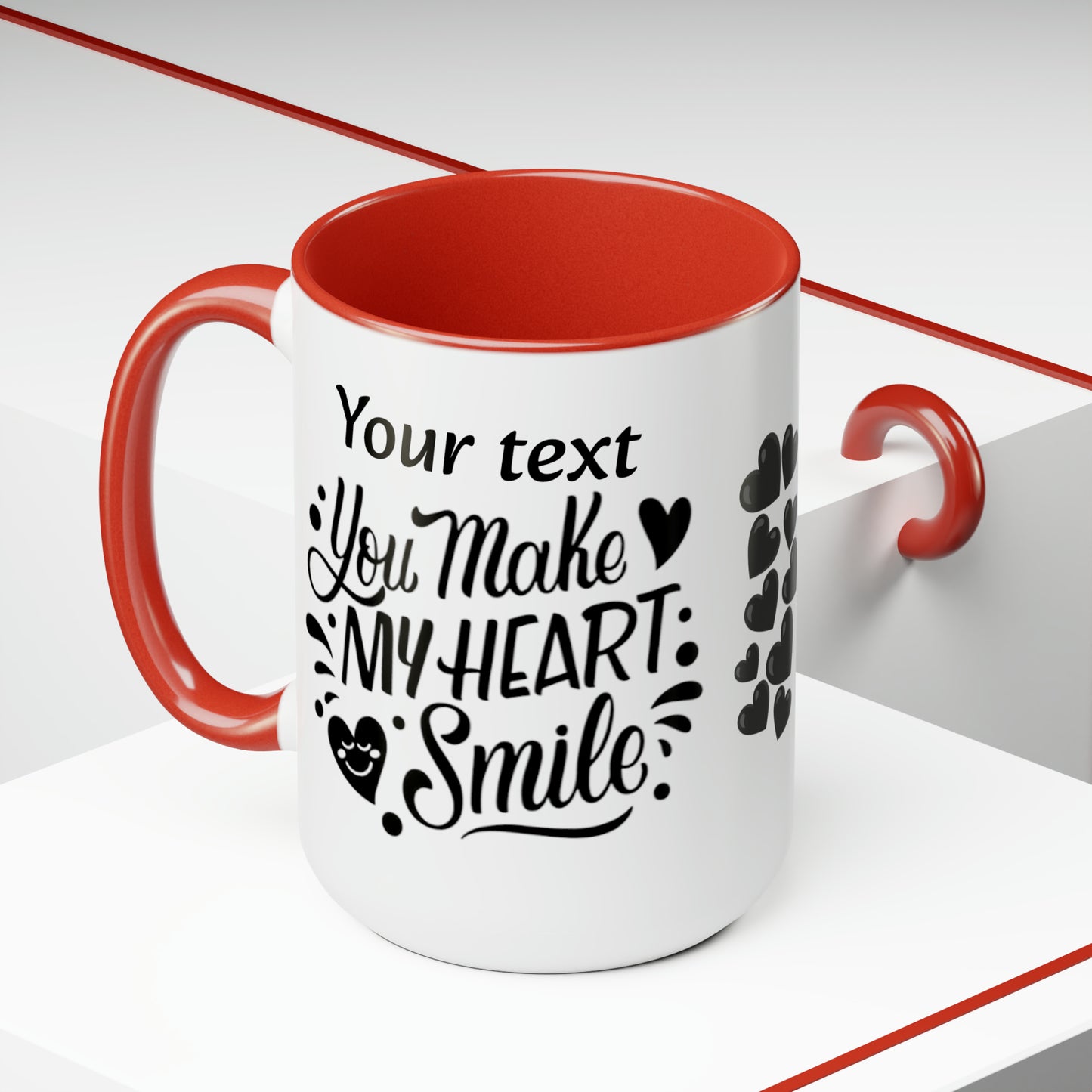 You Make My Heart Smile (personalized), 15oz Mug