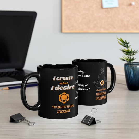 Sacral Chakra (personalized) 11oz Black Mug