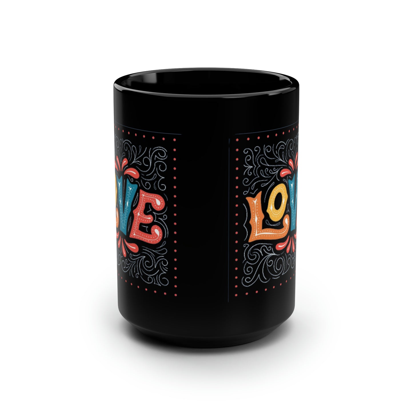 Love 1 Black Mug, 15oz