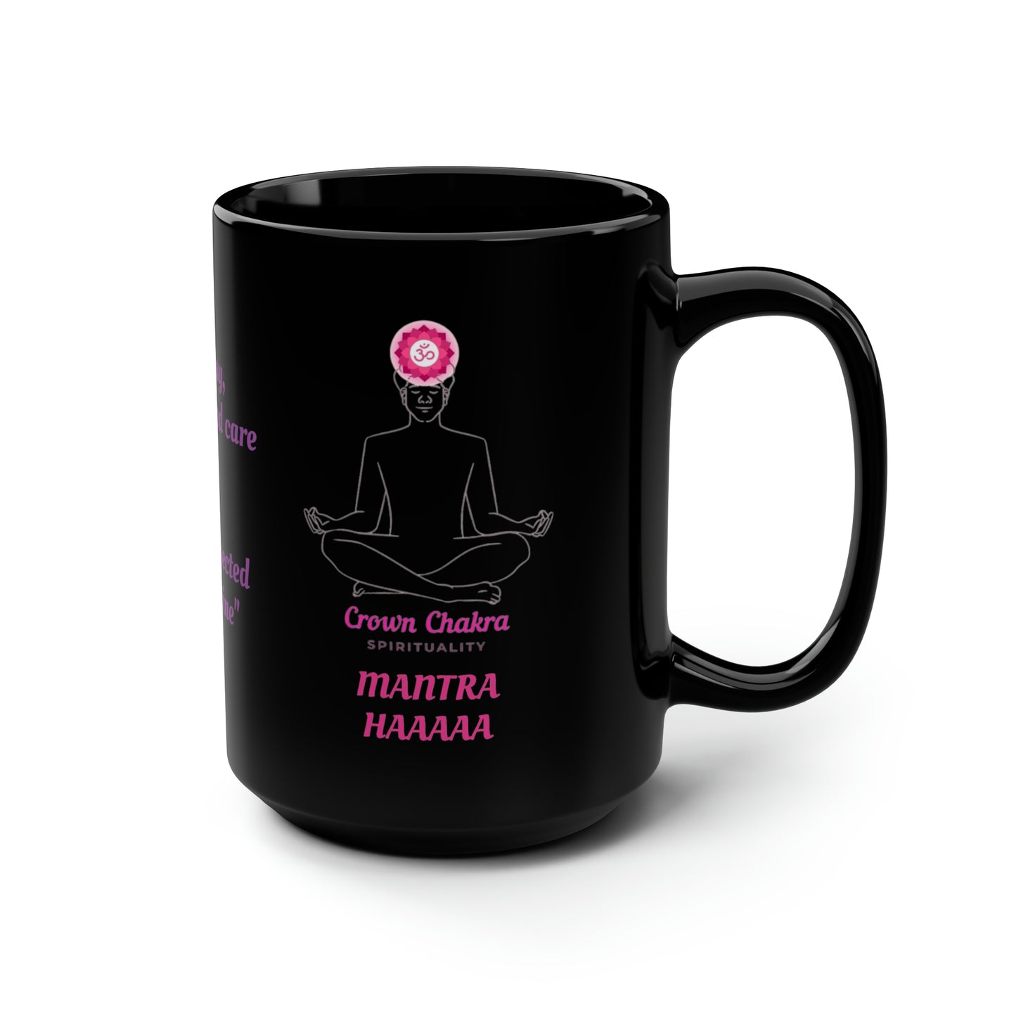 Crown Chakra (personalized) Black Mug, 15oz