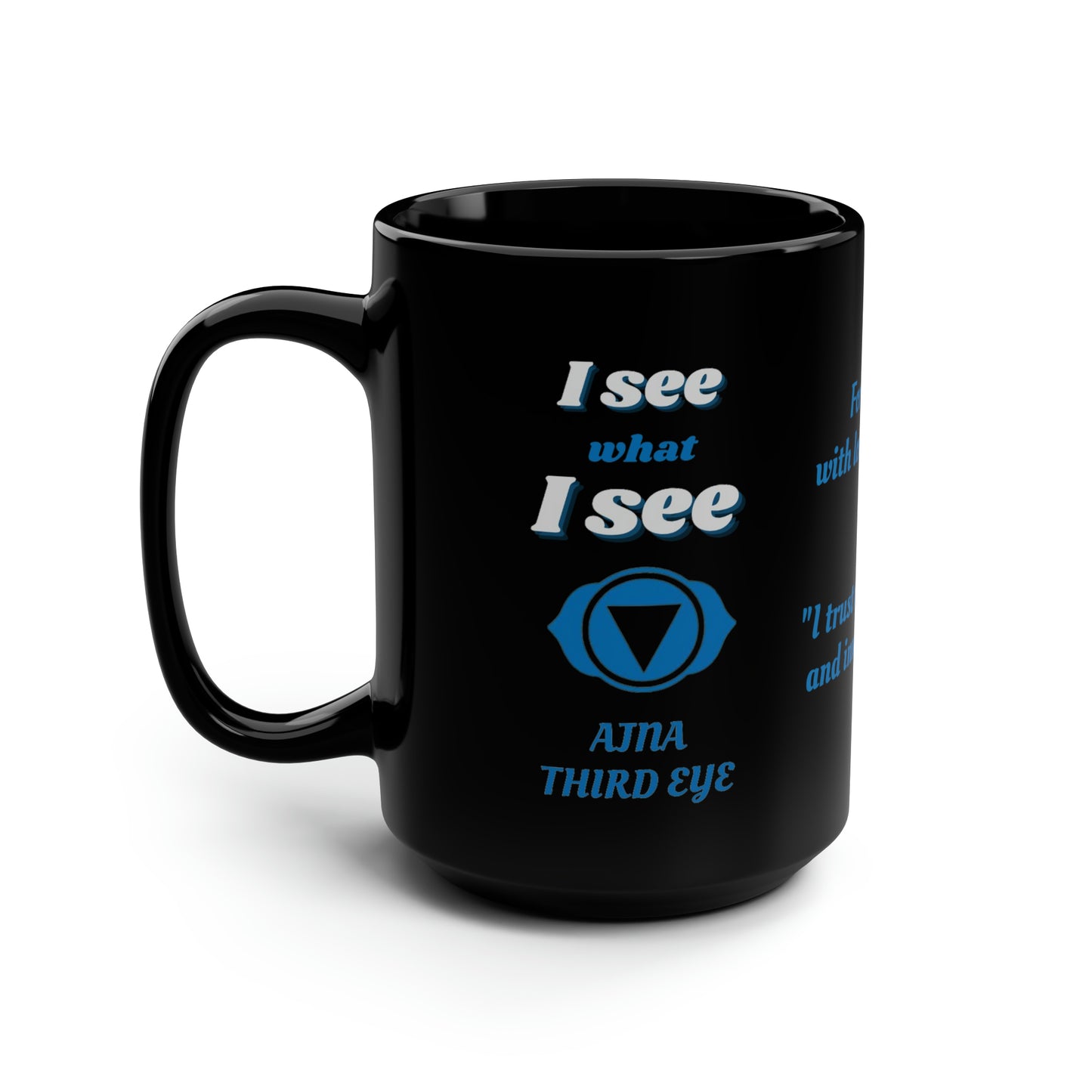 Third Eye Chakra (personalized) Black Mug, 15oz