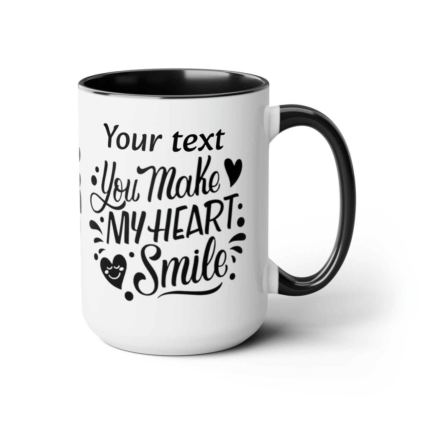 You Make My Heart Smile (personalized), 15oz Mug