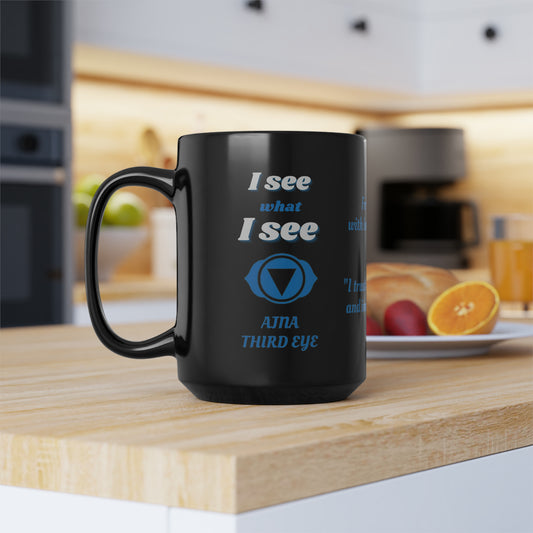 Third Eye Chakra (personalized) Black Mug, 15oz