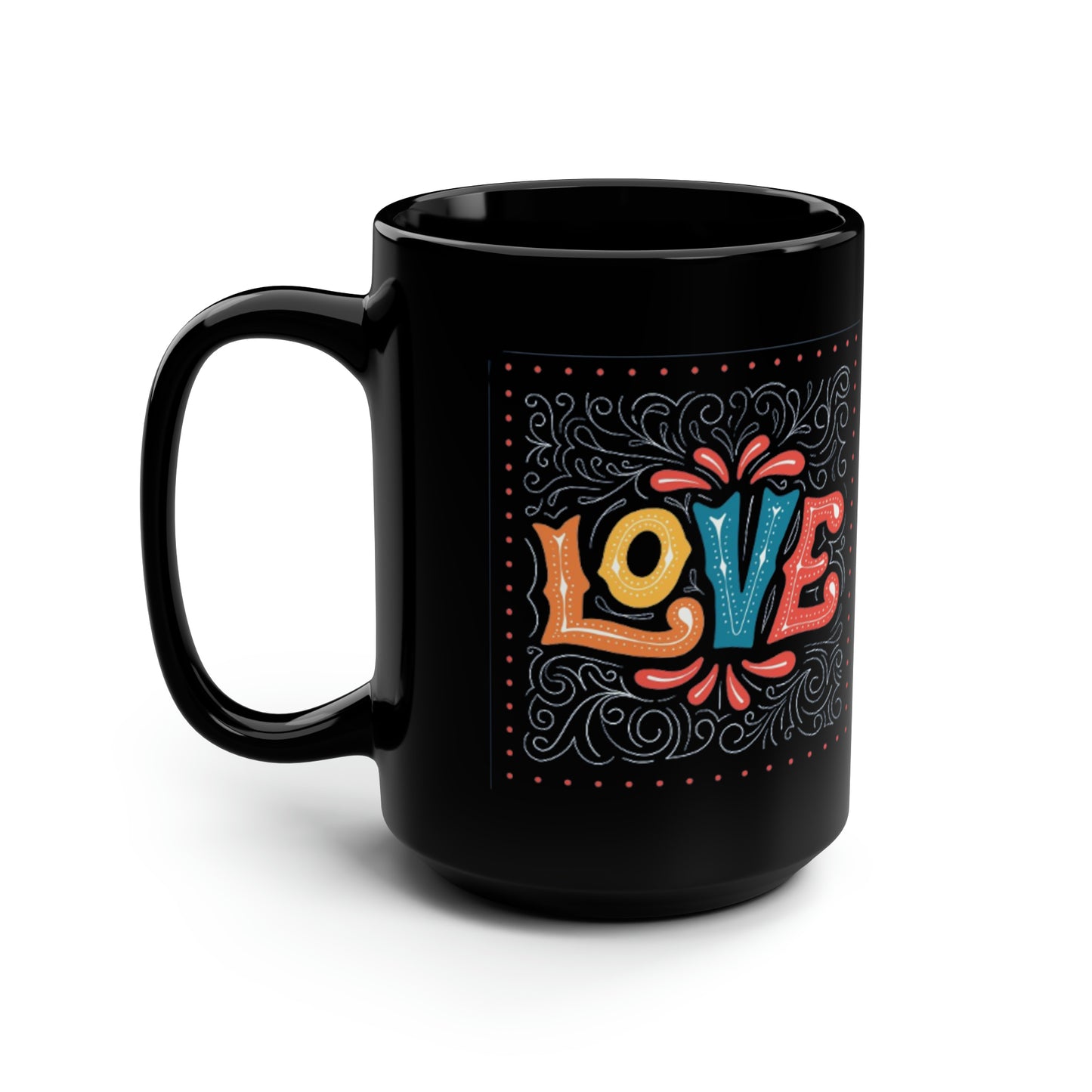 Love 1 Black Mug, 15oz