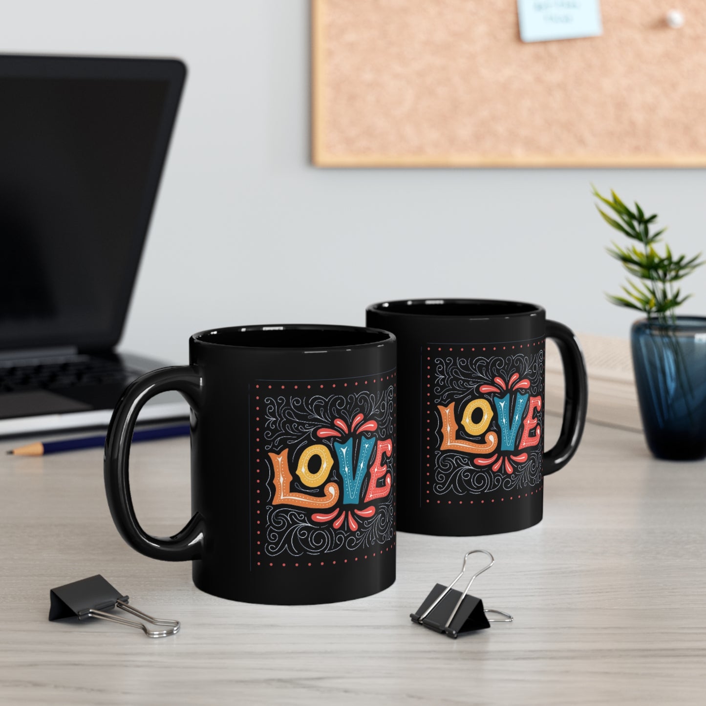 Love 1, 11oz Black Mug