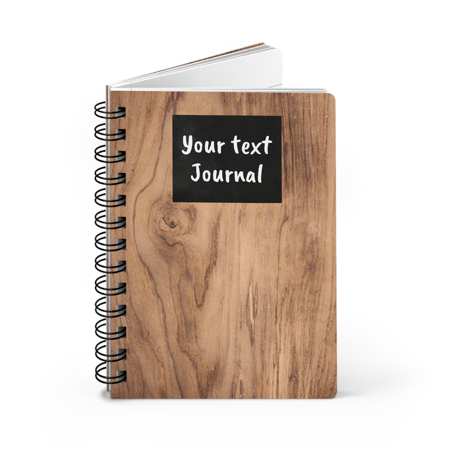 Wooden Board (personalized) Spiral Bound Journal