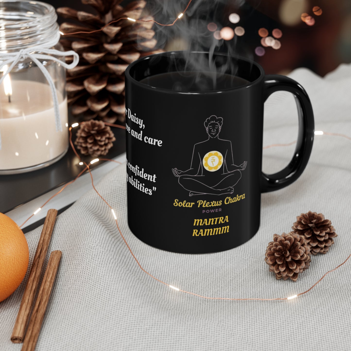 Solar Plexus Chakra (personalized) 11oz Black Mug