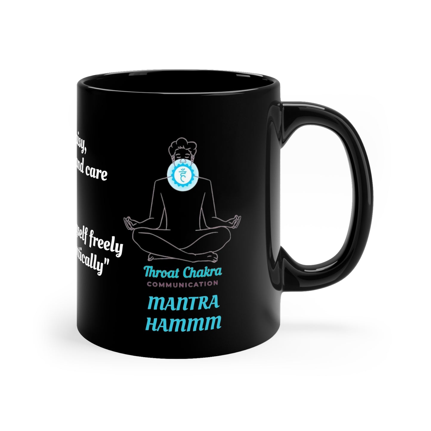 Throat Chakra (personalized) 11oz Black Mug