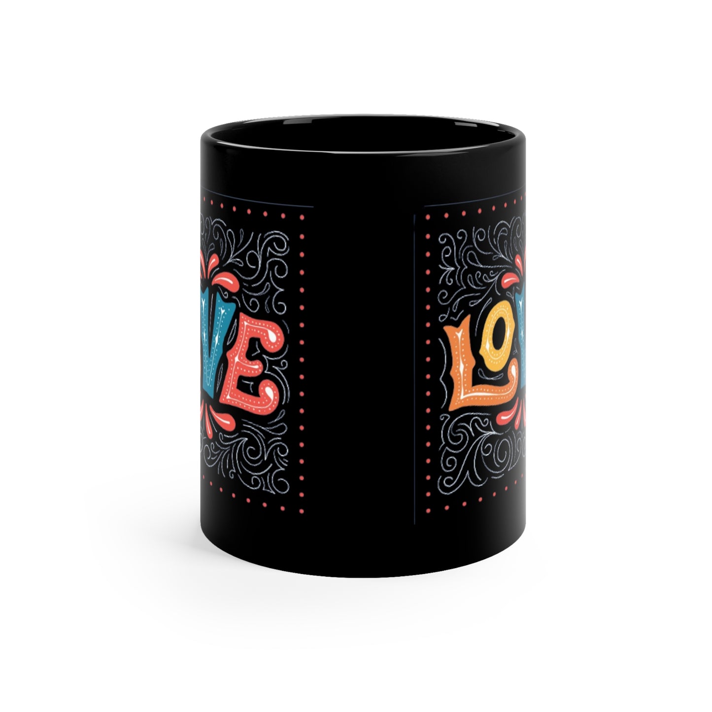 Love 1, 11oz Black Mug