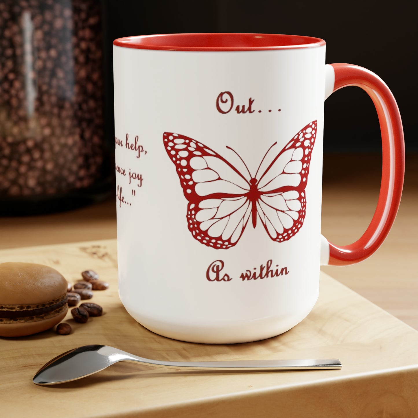 Archangel Uriel Out As Within Two-Tone Coffee Mugs, 15oz