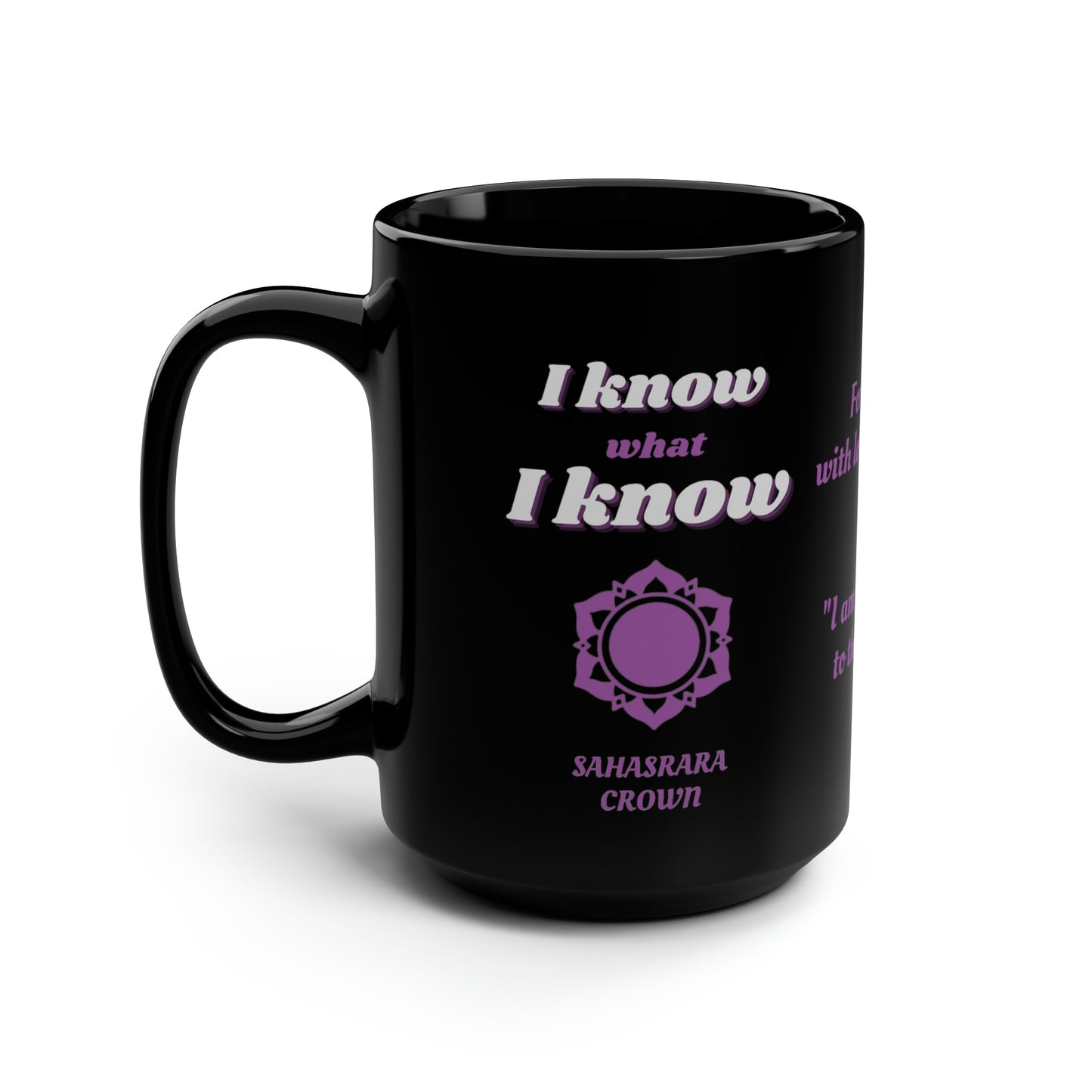 Crown Chakra (personalized) Black Mug, 15oz