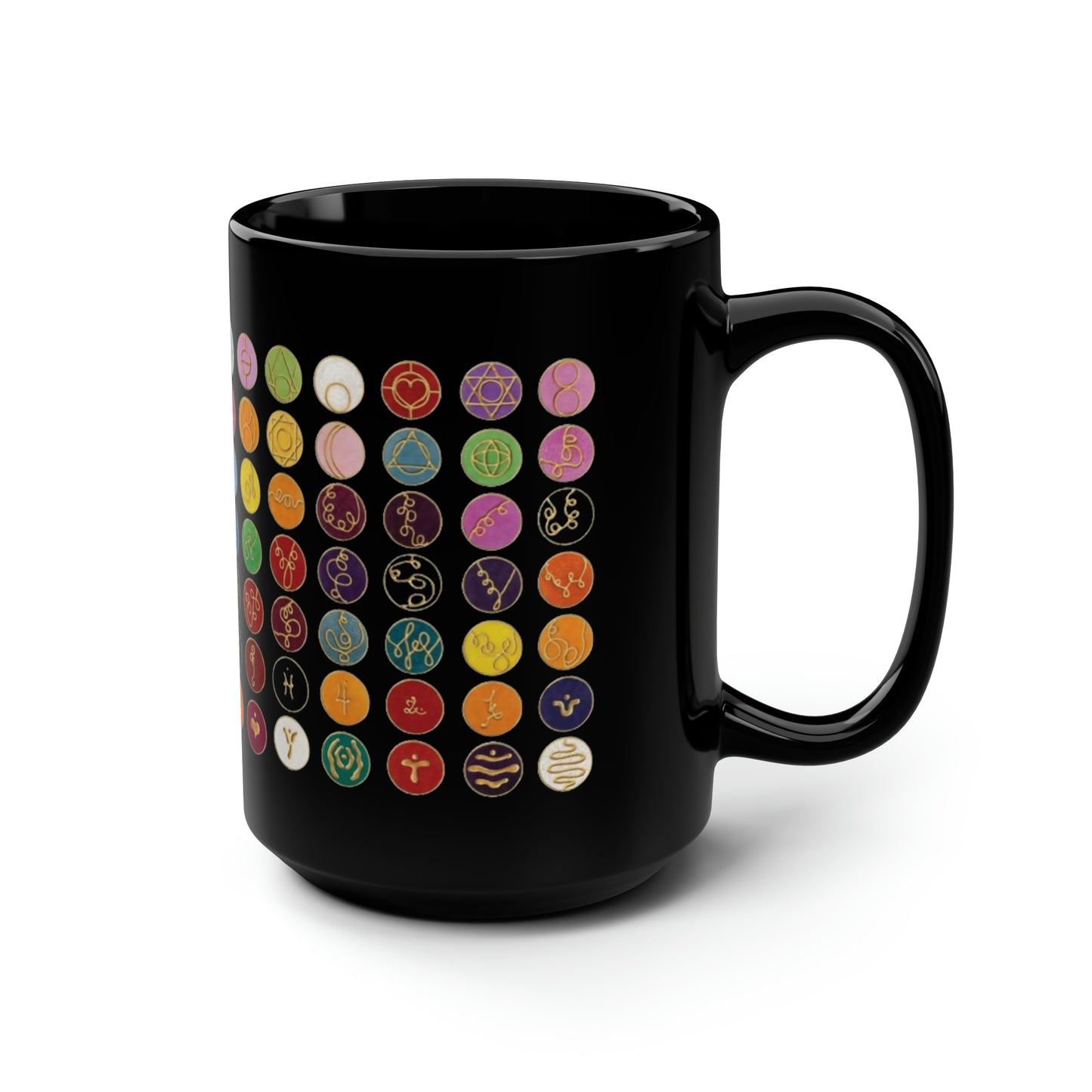 49 Angels Black Mug, 15oz