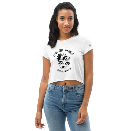 Love The World By Loving Yourself Crop Tee